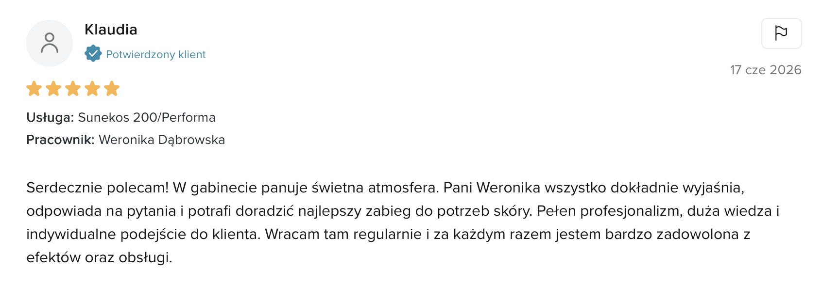 Opinia klientki BioSkin Ciechanów