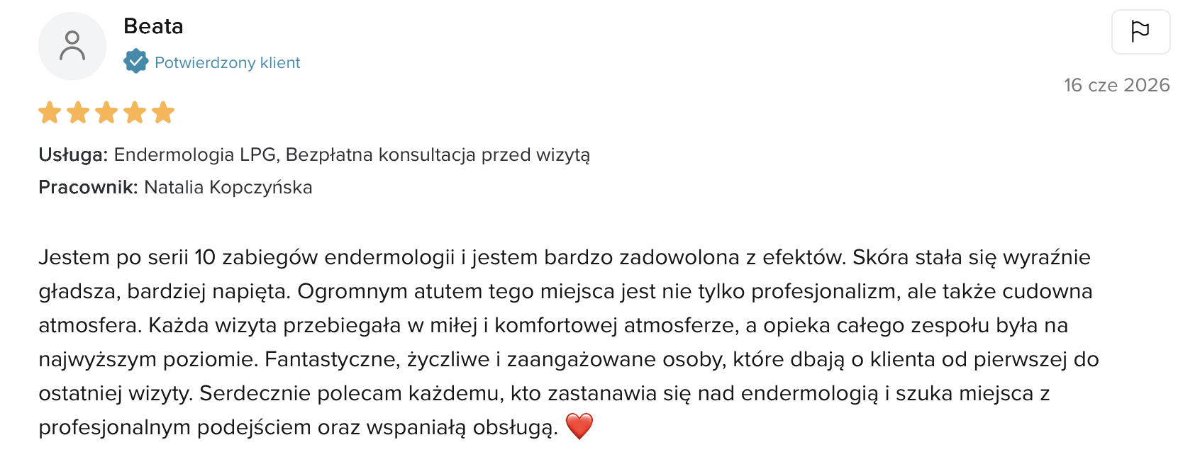 Opinia klientki BioSkin Ciechanów